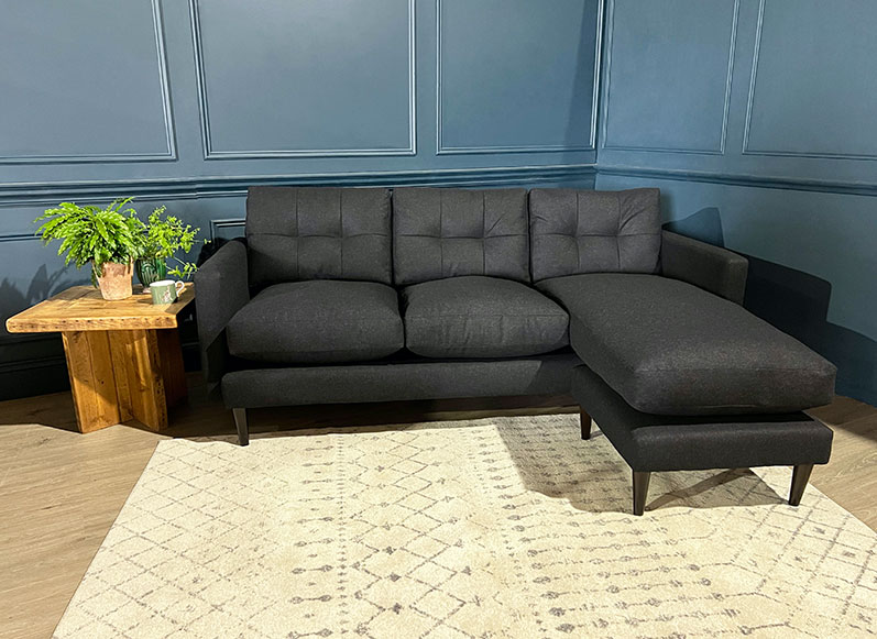 2 Leith LHF Chaise in House Wool Charcoal